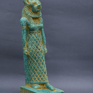 Pharaonic Sekhmet Statue - Handcrafted Stone Egyptian Goddess Sculpture, Ancient Art Decor