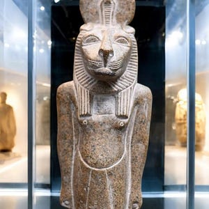 Pharaonic Sekhmet Statue - Handcrafted Stone Egyptian Goddess Sculpture, Ancient Art Decor
