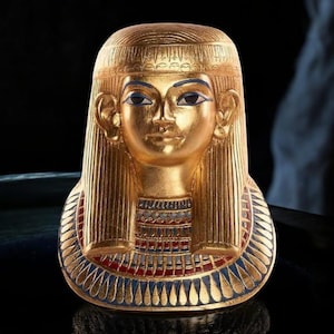 Rare Vintage Princess Thuya Mask - Ancient Egyptian Sculpture - Mythological Home Decor - Museum-Quality Antique - Handcrafted Gift