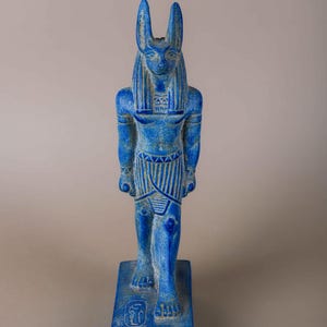 Pharaonic Anubis God Antique Statue | Ancient Egyptian Stone Sculpture | Rare B.C Egyptian Antiquities Collectible Decor