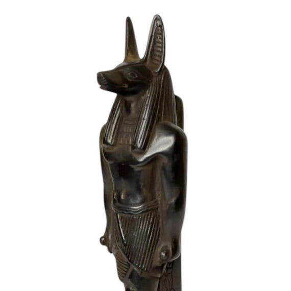 アヌビス神とトート神の像 - 紀元前古代エジプトの骨董品 - 手作りの石