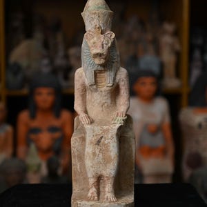 Ancient Egyptian Antiquities Sekhmet God Statue | Rare B.C Antique Pharaonic Stone Antiques Collectible Sculpture