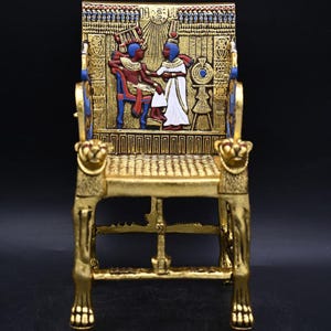 Ancient Egyptian Antiquities Statue Throne of King Tutankhamun Stone Antiques Rare Pharaonic Antique B.C Collectible Decor
