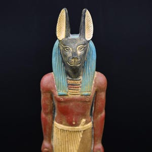 Rare Antique Ancient Egyptian Antiquities Anubis God Statue – Pharaonic Stone Antiques B.C Collectible Decor