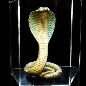 Ancient Egyptian Cobra Snake Statue Large Egyptian Uraeus Rare Egyptian Antique Hand-Carved Stone Pharaoh&#39;s Protection Symbol
