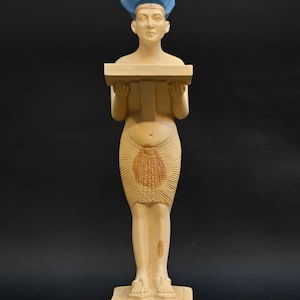 Ancient Egyptian Antiquities Statue of King Khufu | Rare Pharaonic Stone Antiques | Antique B.C Collectible Decor