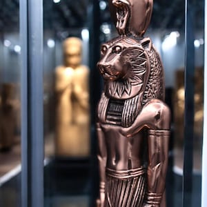 Pharaonic Sekhmet Statue - Handcrafted Stone Egyptian Goddess Sculpture, Ancient Art Decor