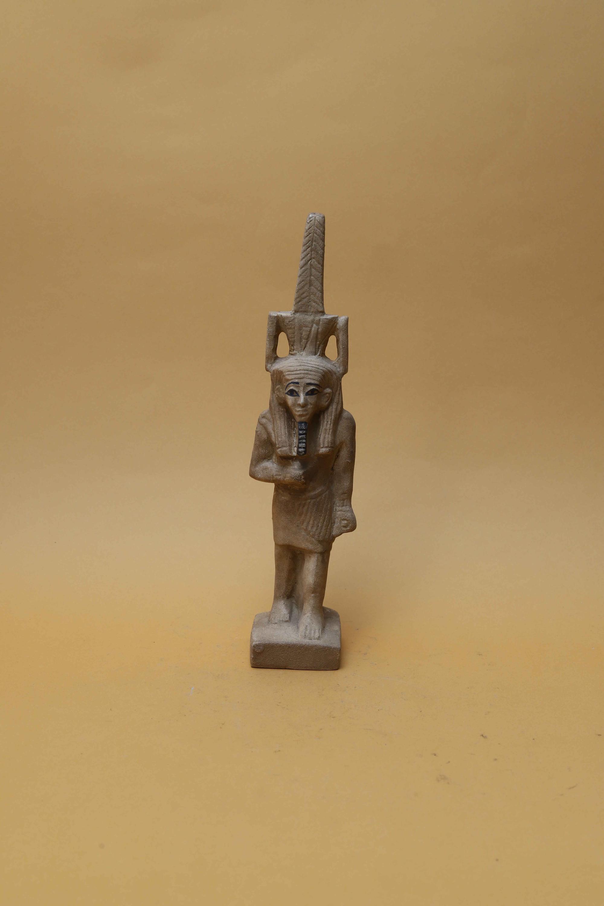 エジプト風神像 石製 彫刻 手作りのネフェルテム神像 - ユニークなファラオの石彫刻、エジプト風