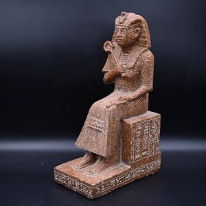Pharaonic Stone King Tutankhamun’s Statue – Rare Antique B.C Ancient Egyptian Antiquities – Unique Collectible Art