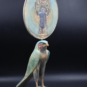 Horus God B.C Ancient Egyptian Antiquities Statue  – Rare Antique Pharaonic Stone Sculpture Antiques Collectible Decor