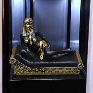 Rare Egyptian Queen Cleopatra Statue - Black Stone Antique - Ancient Egyptian Artifact B.C