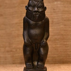 Ancient Egyptian Antiquities Statue Bes God – Rare Pharaonic Stone Antique, B.C. Egyptian Antiques, Handcrafted Collectible