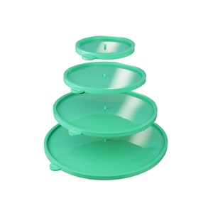 Etagere Round 4 Tier Silicone Mold Serving Plate Stand Multi-Level Tier Serving Tower Resin Casting Resin Silicone Epoxy Mold DIY Epoxy Resin