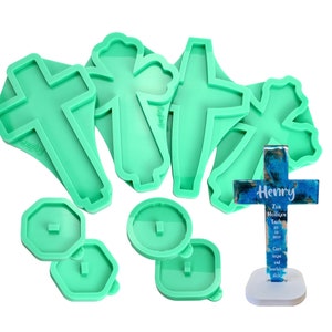 Cross Stand Silicone Mold 18 x 10.8 x 1 cm with Base for Communion - Jesus God Religious Symbol High-quality silicone mold