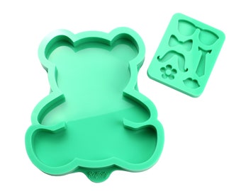Large teddy bear silicone mold, 15.4 x 14 x 2 cm, for standing resin decorations – Perfect for party favors, high-quality workmanship