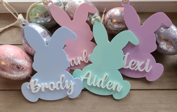 Easter Basket Name Tags | Easter Name Tags | Bunny Name Tag | Acrylic Easter Tag | Custom Easter Tags | Personalized Easter Tag |