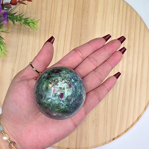 Sparkly Fuchsite with Kyanite Sphere / 54mm / UV Reactive / Ruby / Kyanite / Chakra / Rocks and Minerals / st41