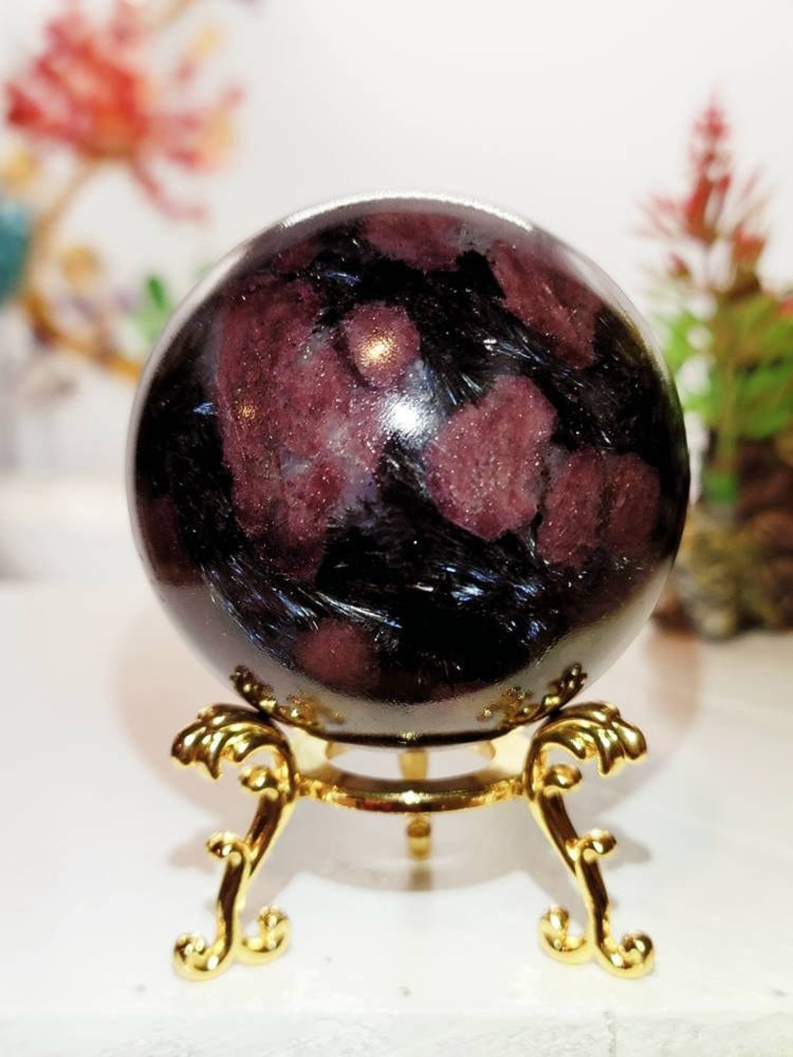Astrophyllite and Sphere / / Arfvedsonite Etsy