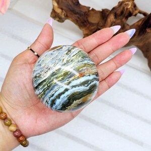 Ocean Jasper Sphere / 70mm / Madagascar OJ / Bluish / Chakra / Rocks and Minerals / st63