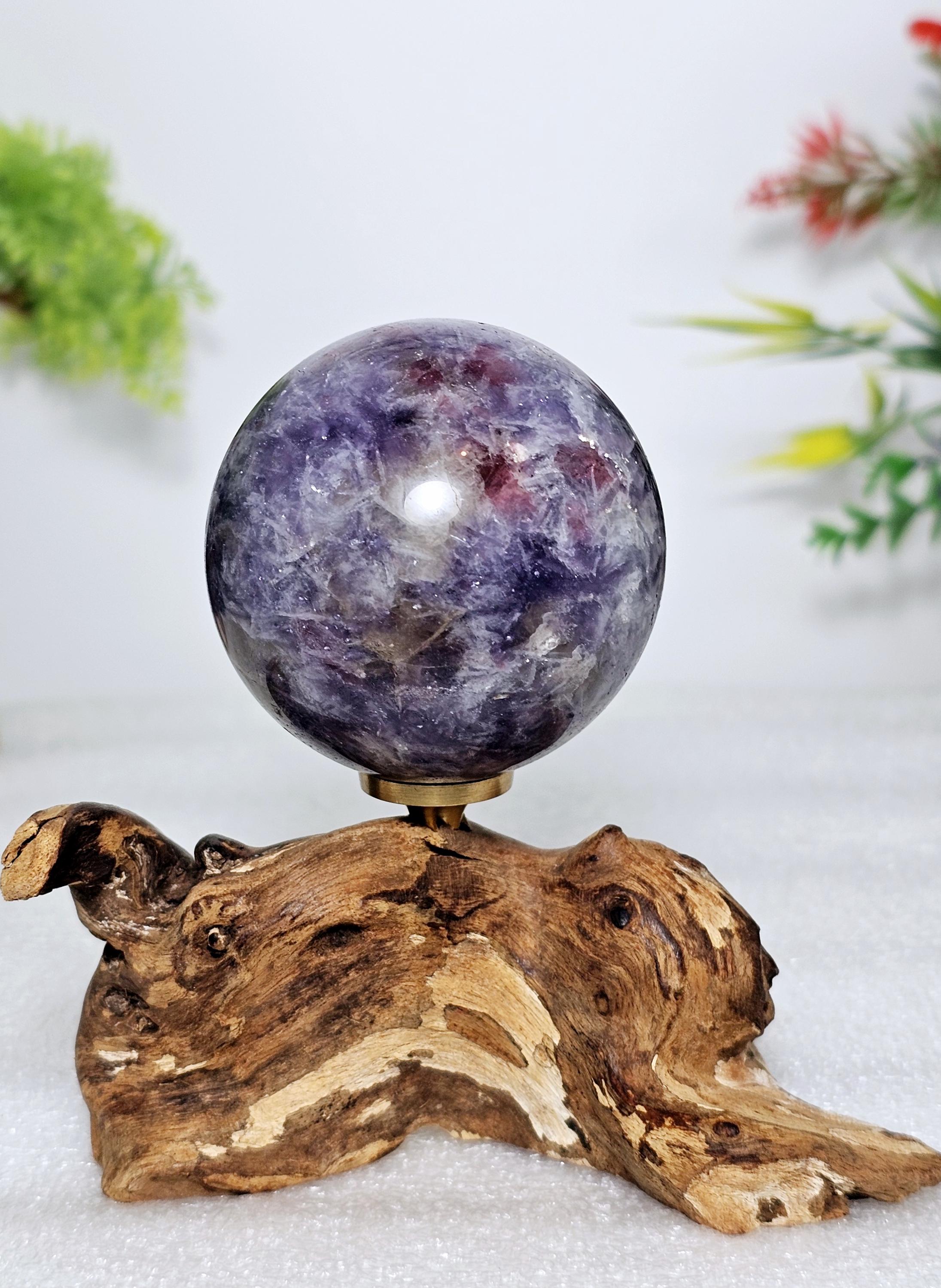 Unicorn Stone Sphere / 50mm / Lepidolite / Blue Apatite