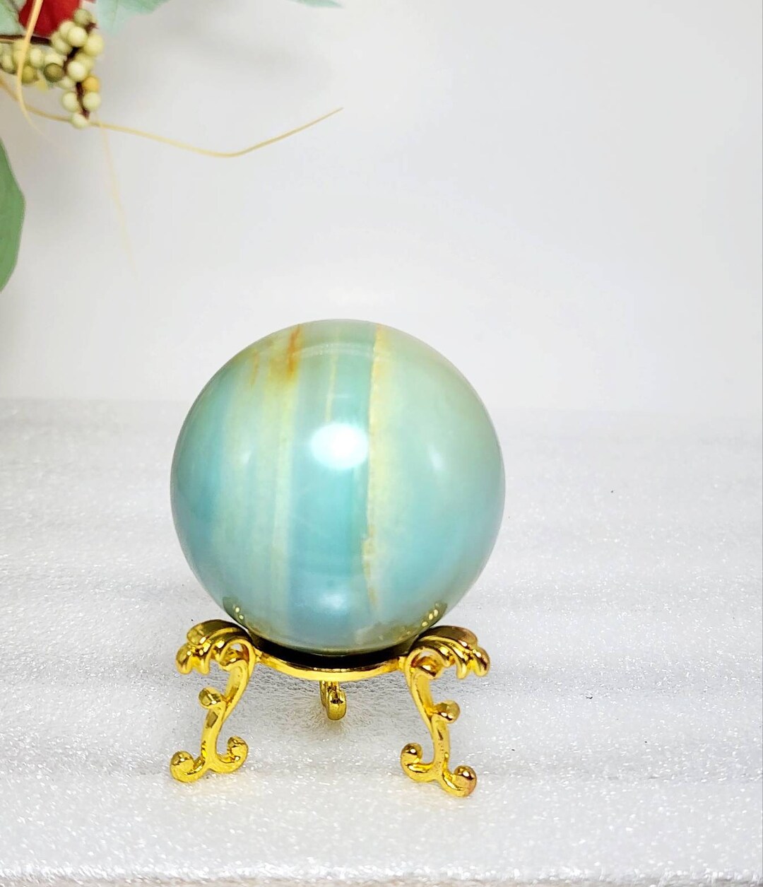 Sky Blue Calcite Sphere / 56 Mm Etsy