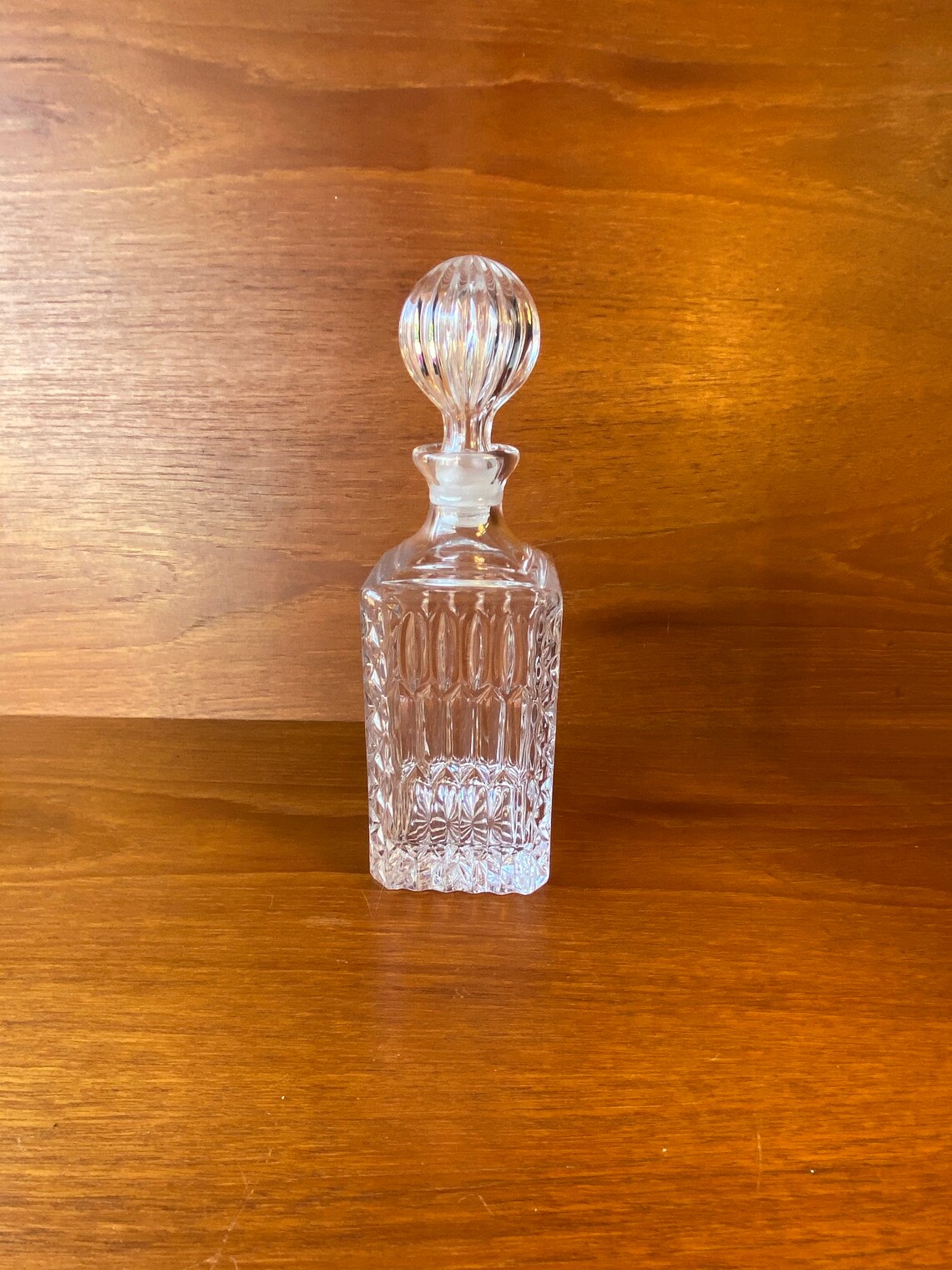Vintage Square Based Crystal Decanter With Matching Stopper. Etsy