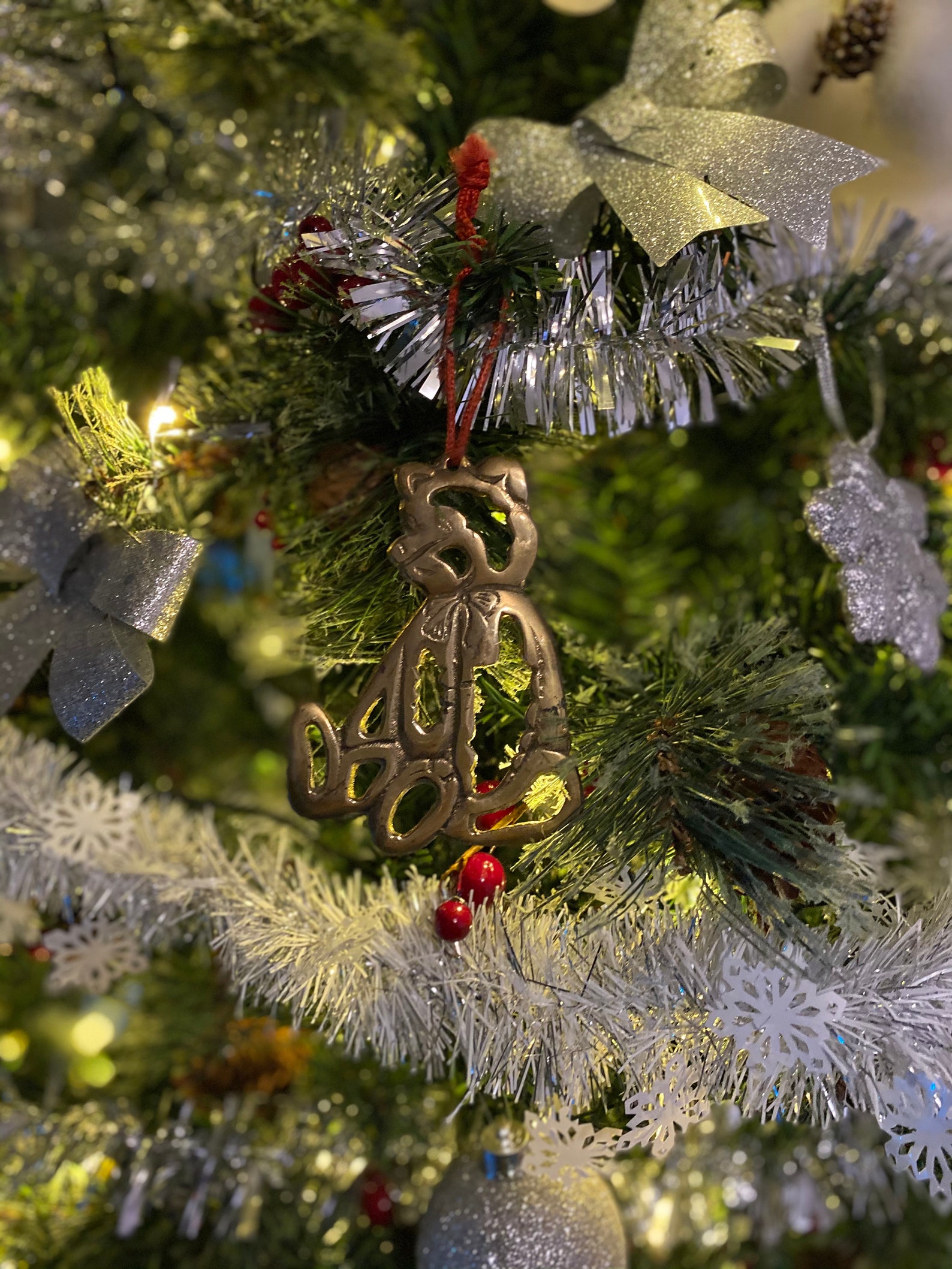 Vintage Brass Hanging Teddy Bear. Teddy Bear Christmas Tree Etsy