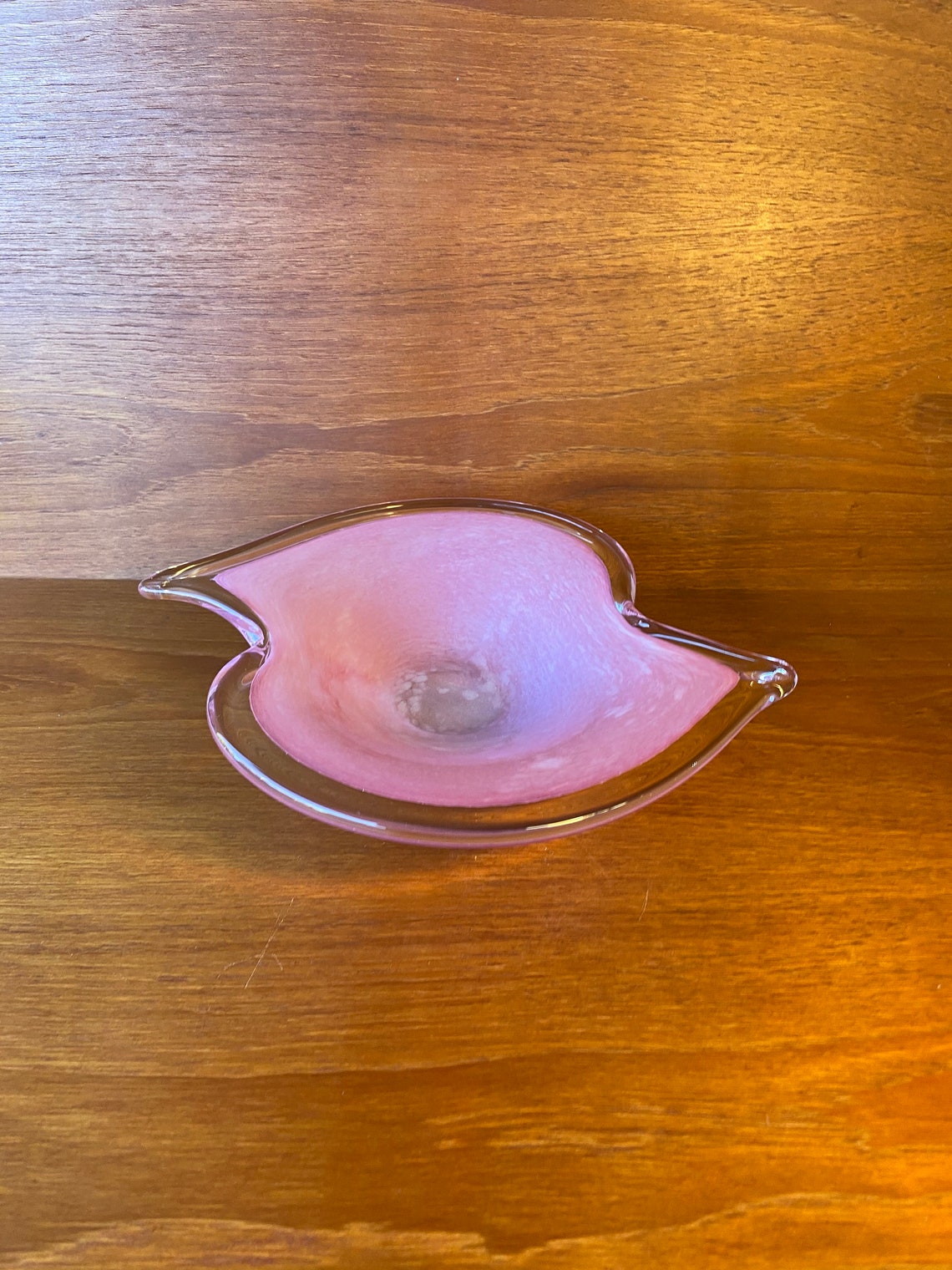 Vintage Murano Pink Cased Glass Bowl. Etsy