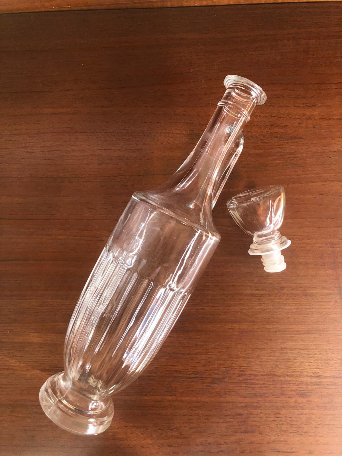 Tall Clear Glass Decanter With Handle. Decanter With Original Etsy UK