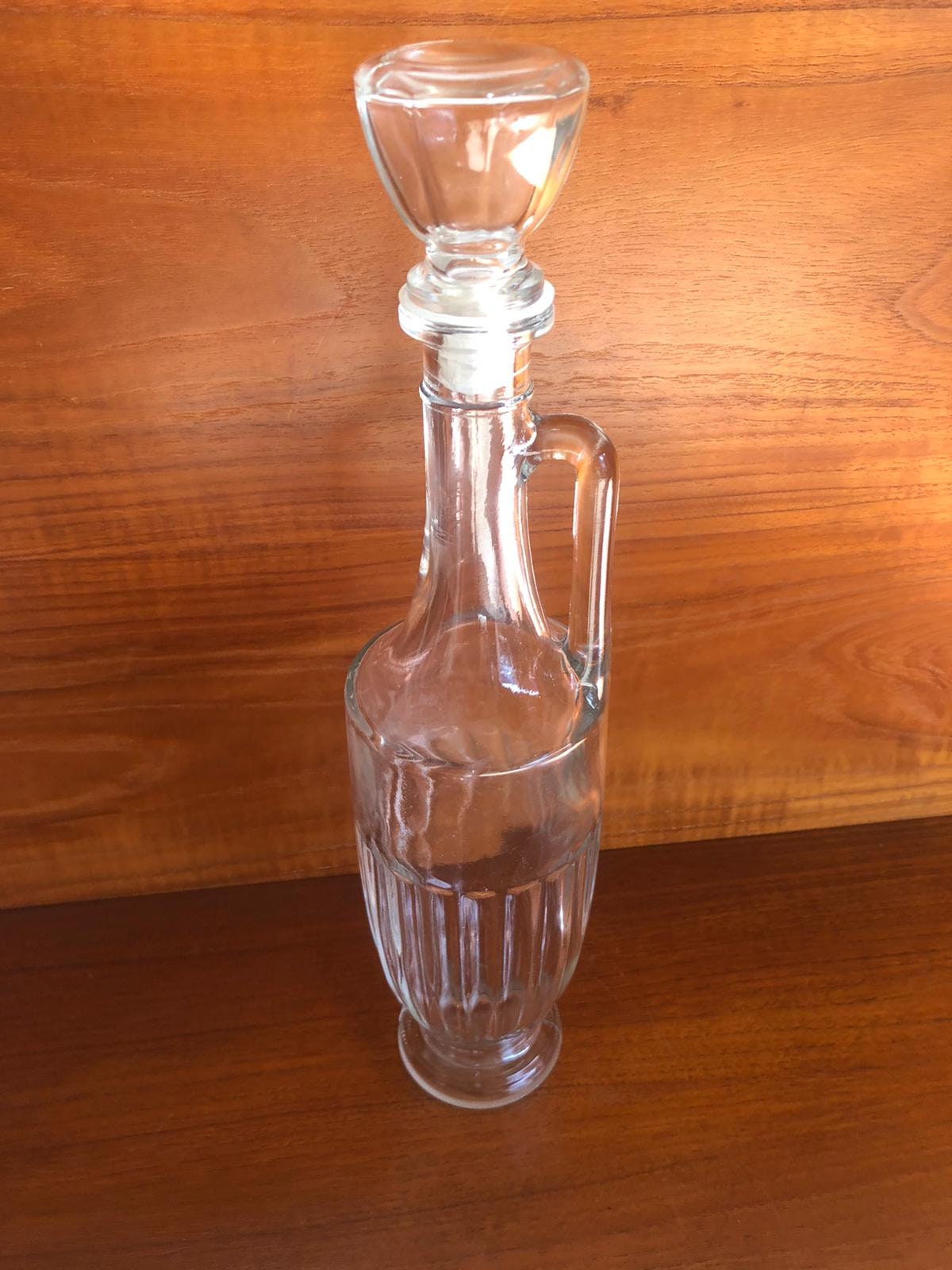 Tall Clear Glass Decanter With Handle. Decanter With Original Etsy UK