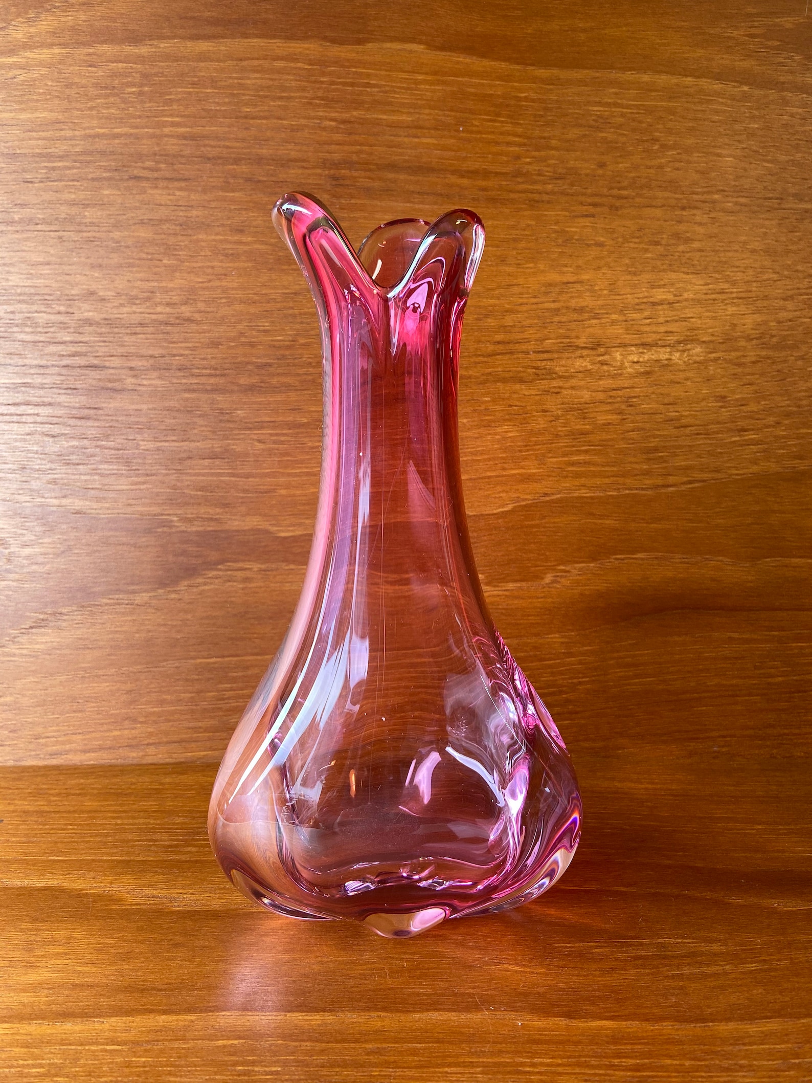 Vintage Murano Pink Glass Finger Vase Etsy