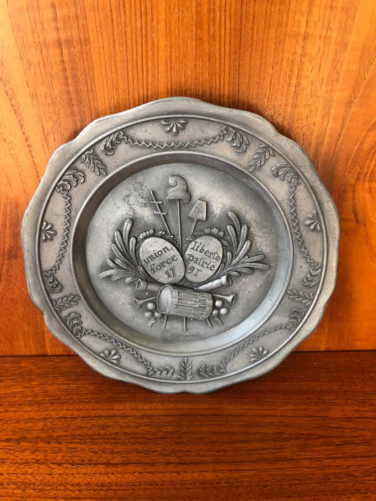 Vintage Pewter Decorative Plate. Wall Hanging. Pewter Wall Etsy UK