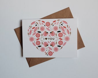 I Love You - Anniversary/Valentines - A6 Gold Foil Greetings Card