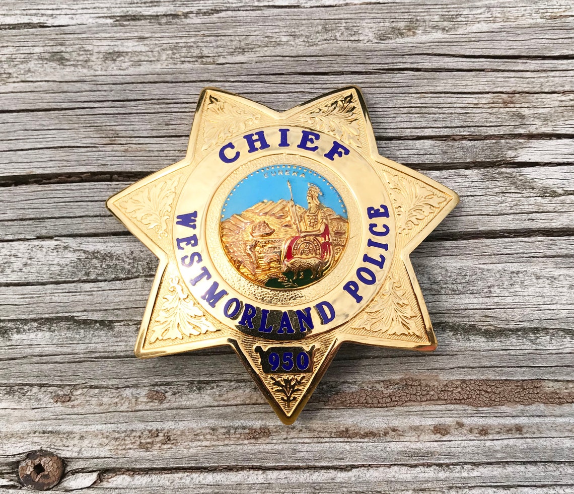 WESTMORLAND California CHIEF of POLICE Uniform Breast Badge Etsy