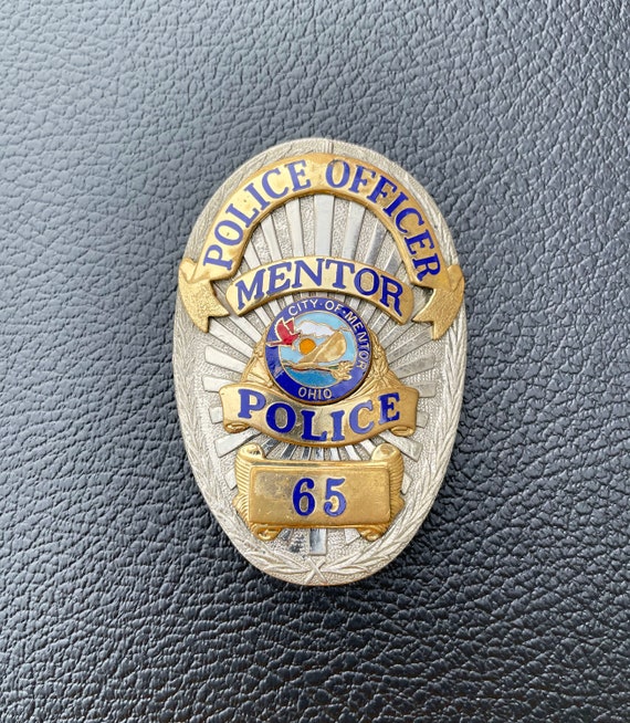 Vintage MENTOR OHIO POLICE Uniform Breast Badge 65 by Sun Etsy