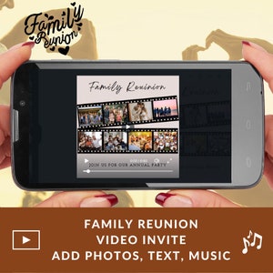 Family Reunion Video Invite,  Virtual Invitation for Family Gathering / Picnic / Virtual Reunion, Save the Date Digital Photo Card