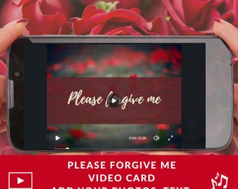 Animated Apology Card, I Messed Up Video Message, Personalized with Photos, Text, Music for Husband / Boyfriend, Virtual I'm Sorry Card