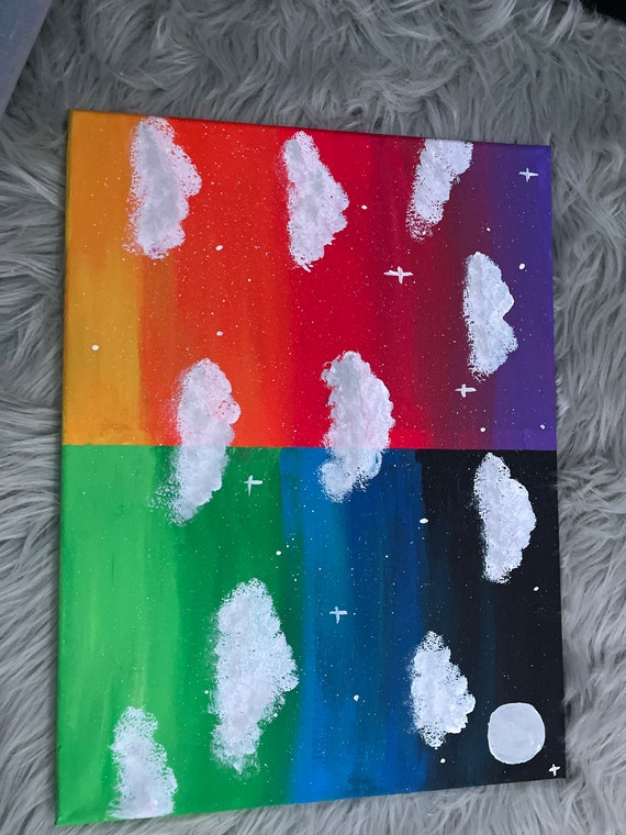 Half day half night painting Etsy