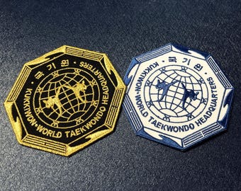 Kukkiwon Iron-On Embroidered Patch - Newly Updated Kukkiwon Octagon Logo - 2 colors