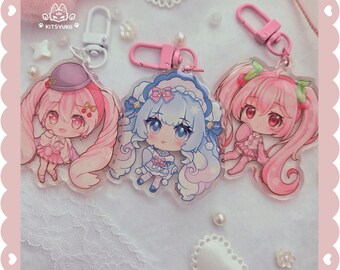 Hatsune Miku Akrylberlocker | Nyckelringstillbehör för nycklar, väskor och ryggsäckar