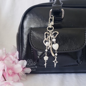 Y2K Coquette Bag Charm Keychain: Handmade Bag Accessory