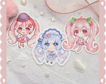 Hatsune Miku Vinyl Waterproof Stickers | Decal for Laptop, Water Bottle & Journal