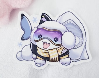 MR Rivals Snowy Cuddle Fuzzlefin Jeff the Land Shark  vinyl sticker | sticker