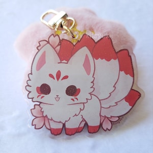 kitsune fox acrylic charm | acrylic keychain