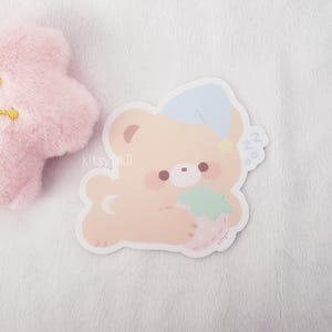 sleepy moon bear vinyl sticker | sticker