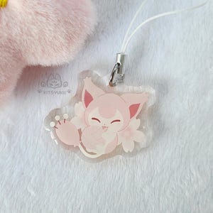 cute skit kitty pkm acrylic phone charm | acrylic keychain