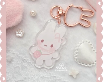 Kawaii kanin akrylberlock | Nyckelringstillbehör för nycklar, väskor och ryggsäckar
