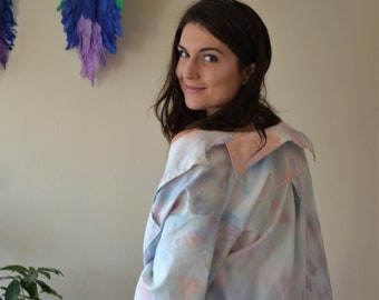 Pastel Rainbow Tie-Dye Slouchy Shirt