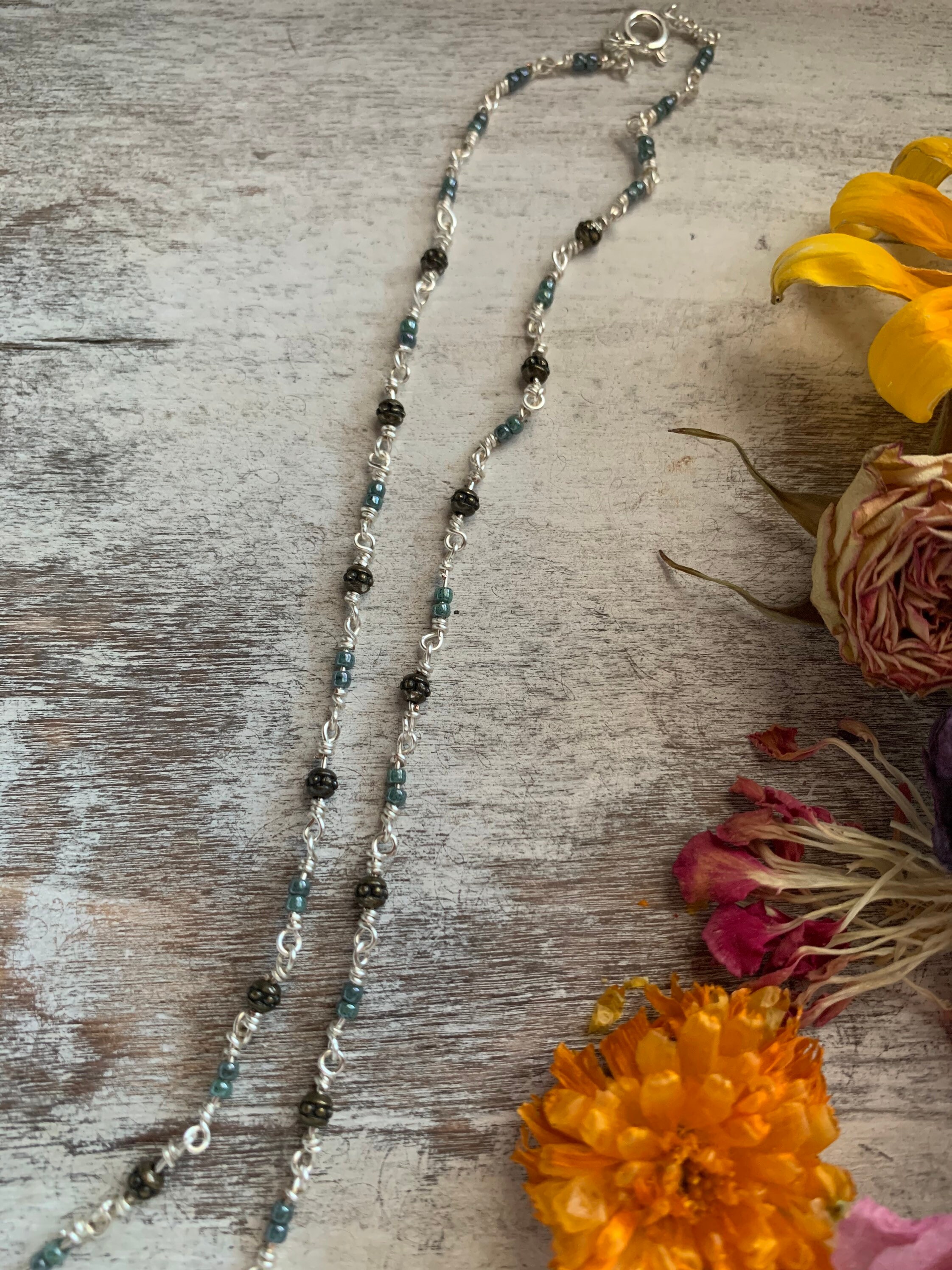 Hand knotted chain necklace Etsy