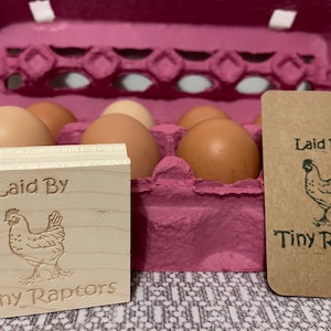 Tiny raptors rubber stamp Egg Carton Stamp - Chicken Eggs - Fresh Eggs - Farm Fresh Eggs - Chicken Stamp - Egg Stamp - Egg Carton Label